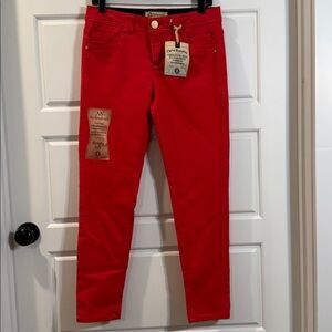 Democracy Ab Technology Mid Rise Skinny Jeans Stretch Red Denim 6 NWT